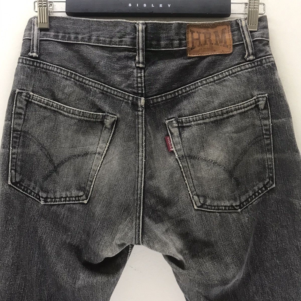 HOLLYWOOD RANCH MARKET HR Market Faded Black Distressed Denim Selvedge Jeans Size US 30 / EU 46 - 11 Thumbnail