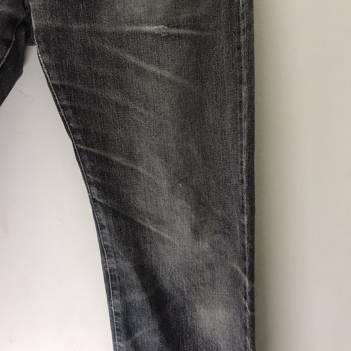 HOLLYWOOD RANCH MARKET HR Market Faded Black Distressed Denim Selvedge Jeans Size US 30 / EU 46 - 7 Thumbnail