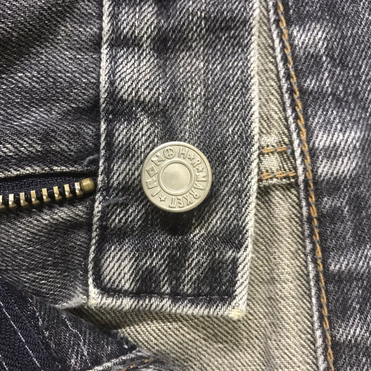 HOLLYWOOD RANCH MARKET HR Market Faded Black Distressed Denim Selvedge Jeans Size US 30 / EU 46 - 20 Thumbnail