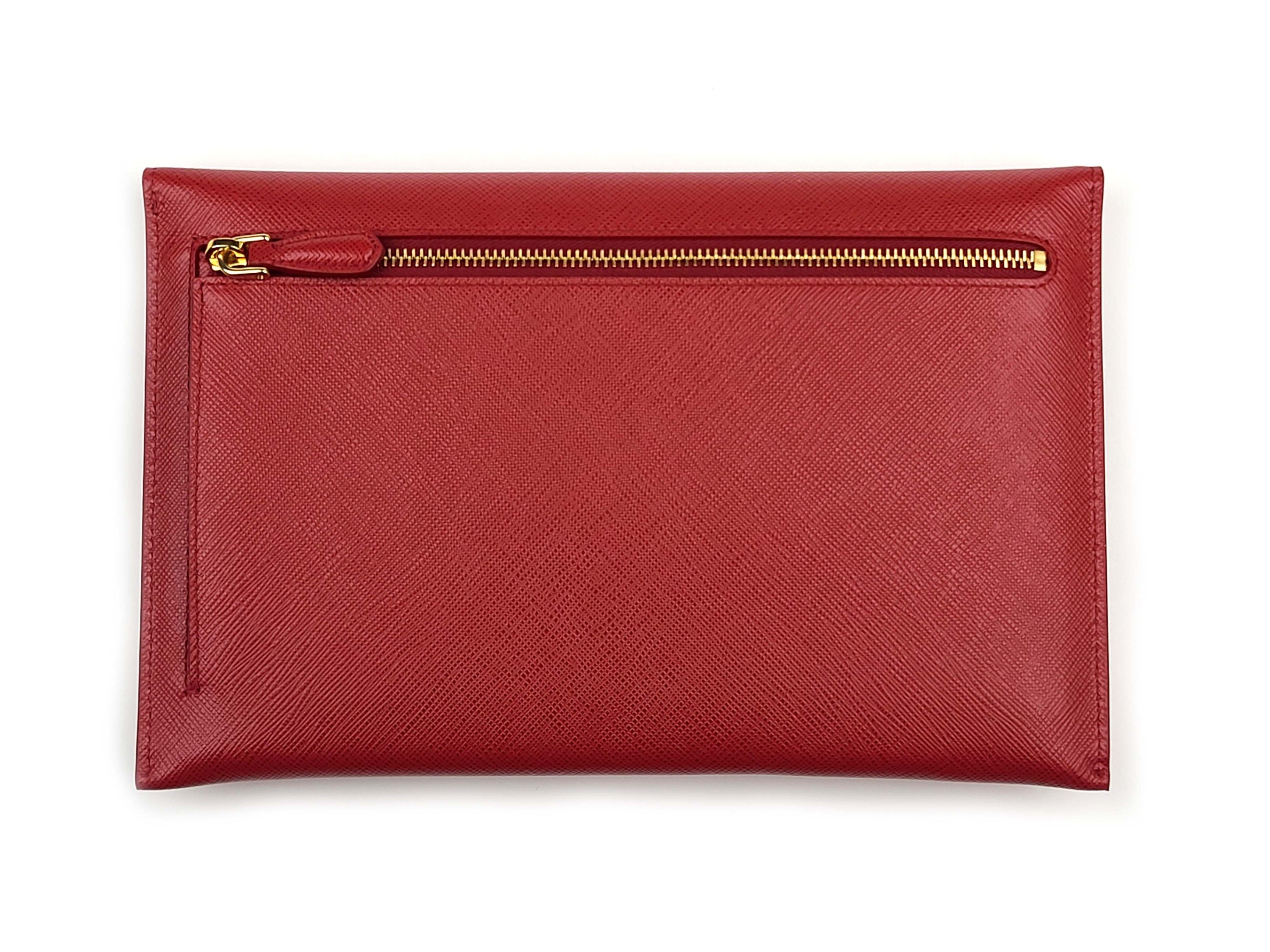Prada Nested Saffiano Leather Envelope Portfolio Clutch Wallet Size ONE SIZE - 4 Thumbnail