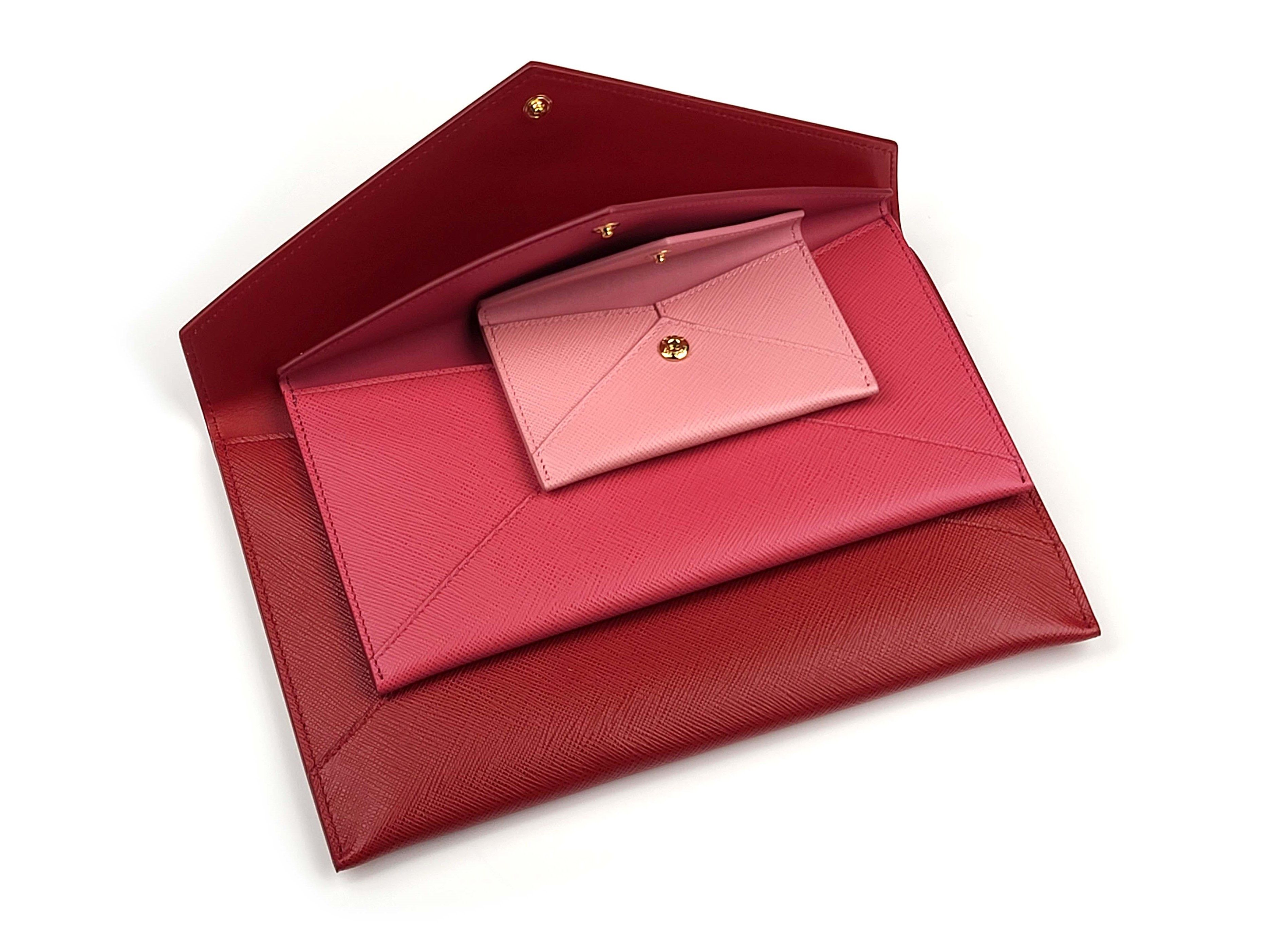 Prada Nested Saffiano Leather Envelope Portfolio Clutch Wallet Size ONE SIZE - 7 Thumbnail