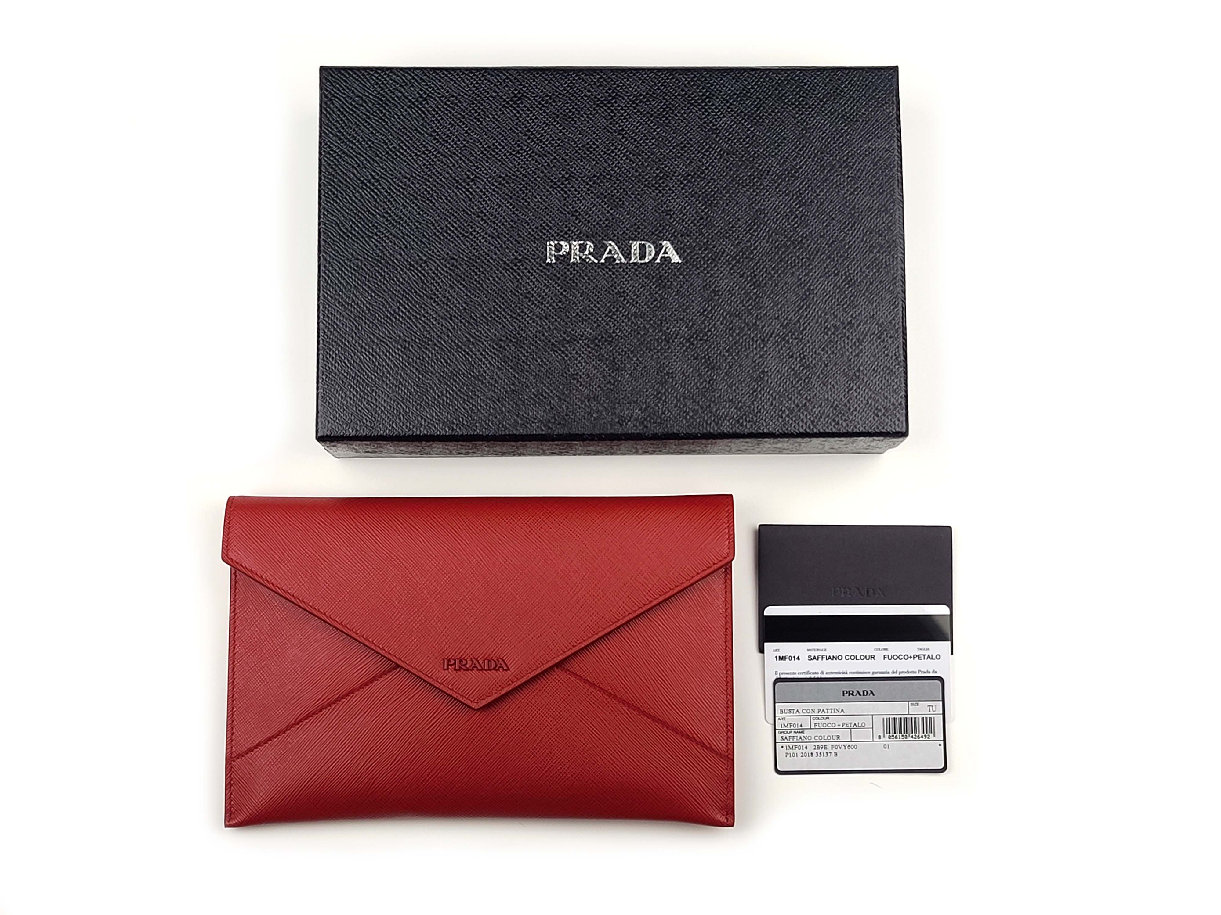 Prada Nested Saffiano Leather Envelope Portfolio Clutch Wallet Size ONE SIZE - 11 Thumbnail