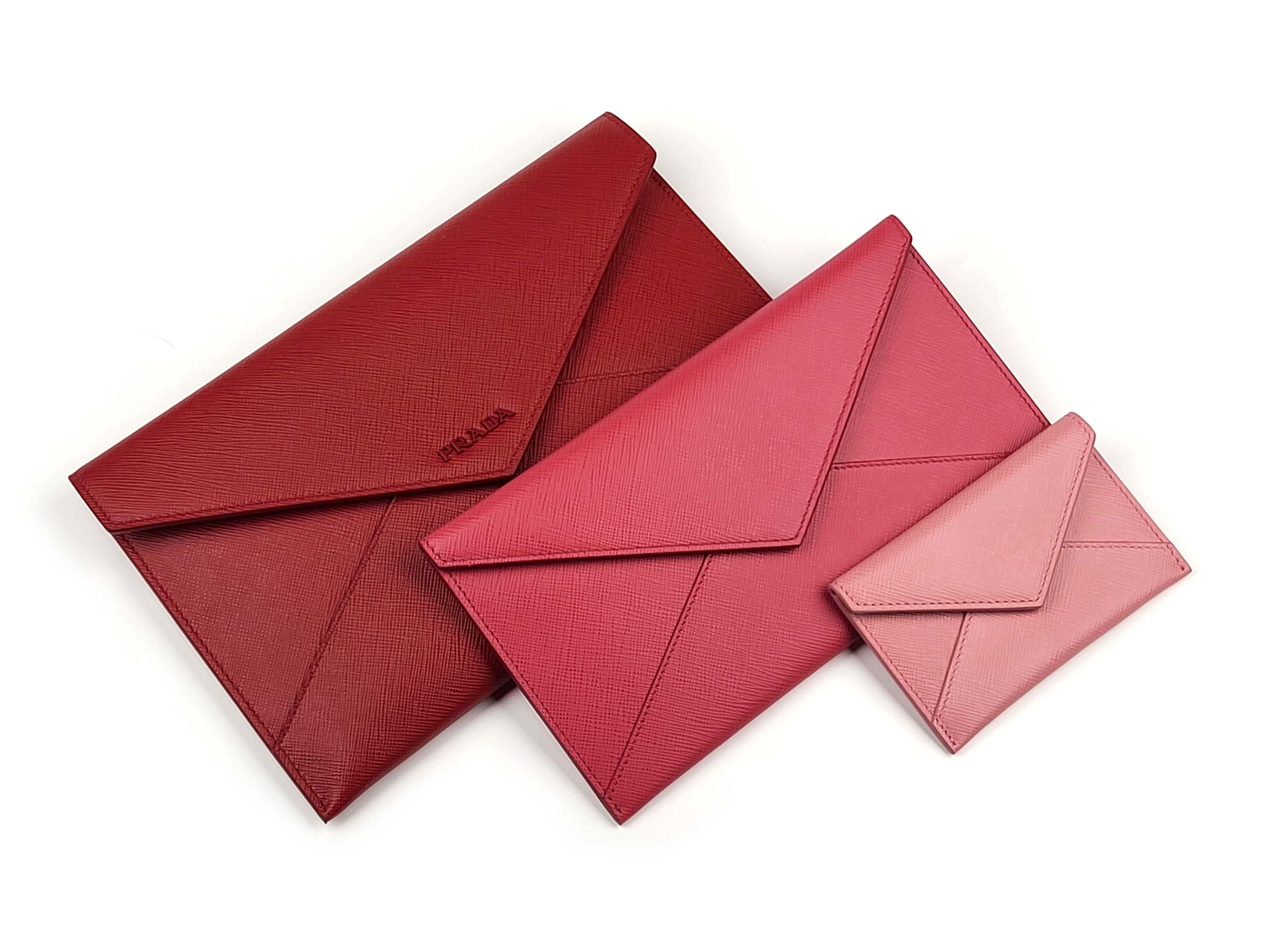 Prada Nested Saffiano Leather Envelope Portfolio Clutch Wallet Size ONE SIZE - 1 Thumbnail