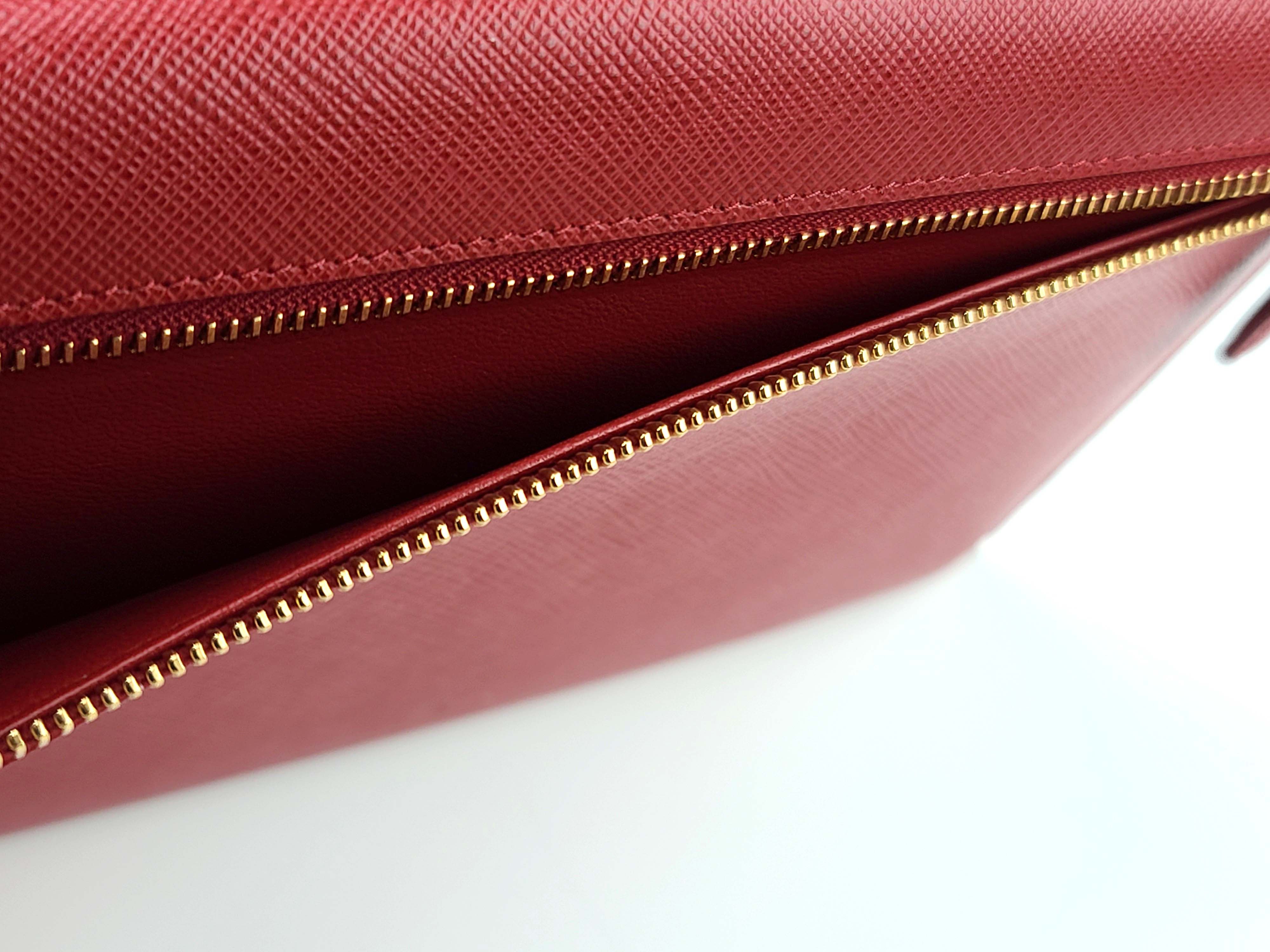 Prada Nested Saffiano Leather Envelope Portfolio Clutch Wallet Size ONE SIZE - 10 Thumbnail
