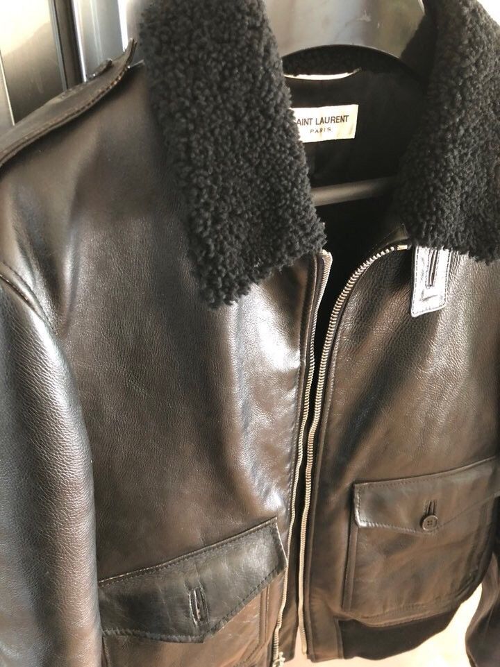Saint Laurent Paris FW13 shearling leather flight jacket Size US M / EU 48-50 / 2 - 3 Thumbnail