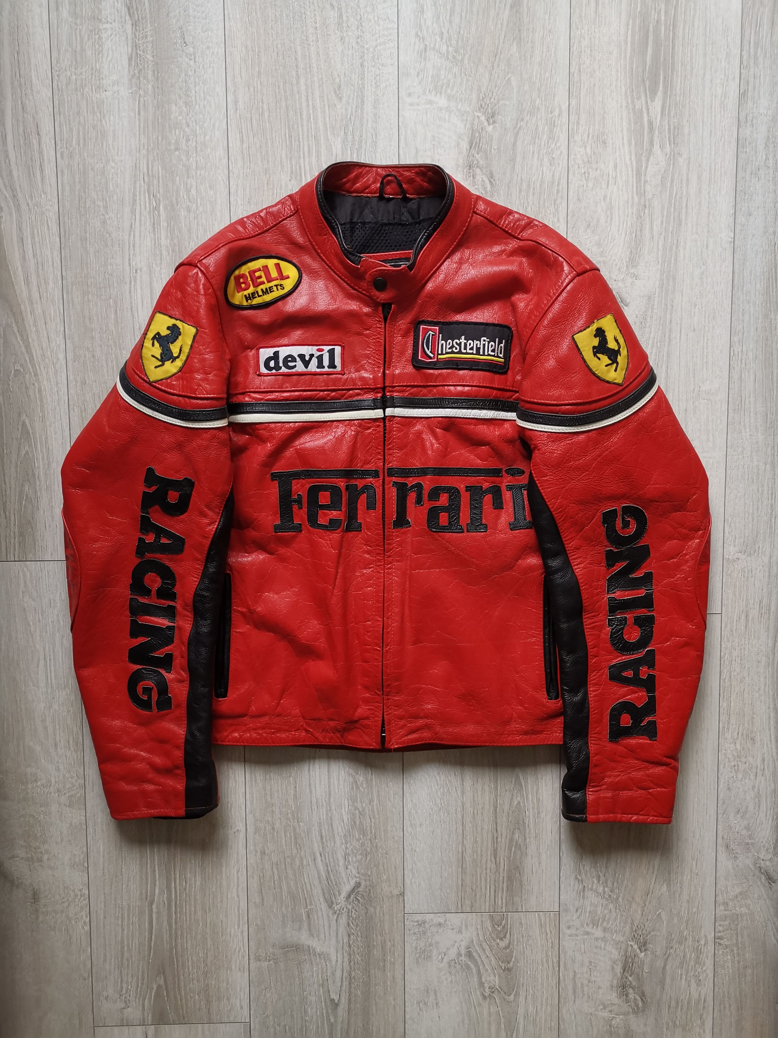 Vintage hotsell Mens Ferarri Leather Racing Jacket