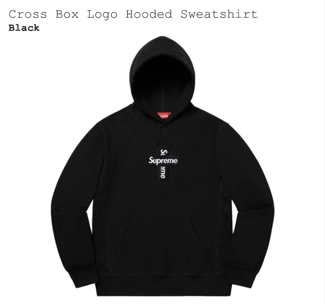 Supreme Supreme Fw20 Black Box Logo Cross Hoodie Grailed 