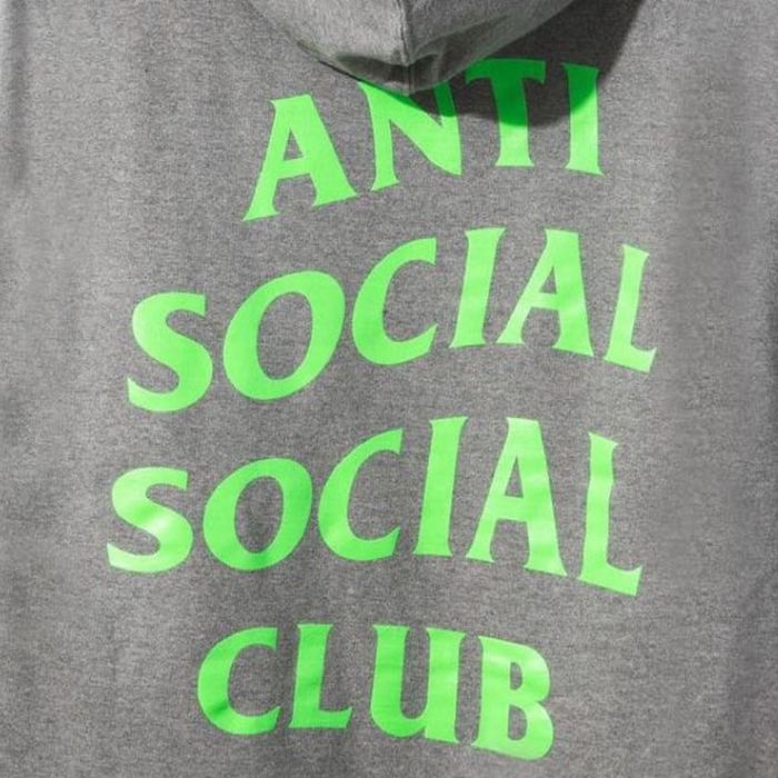 Anti Social Social Club DS ASSC Green Logo Solid Snake Grey Hoodie