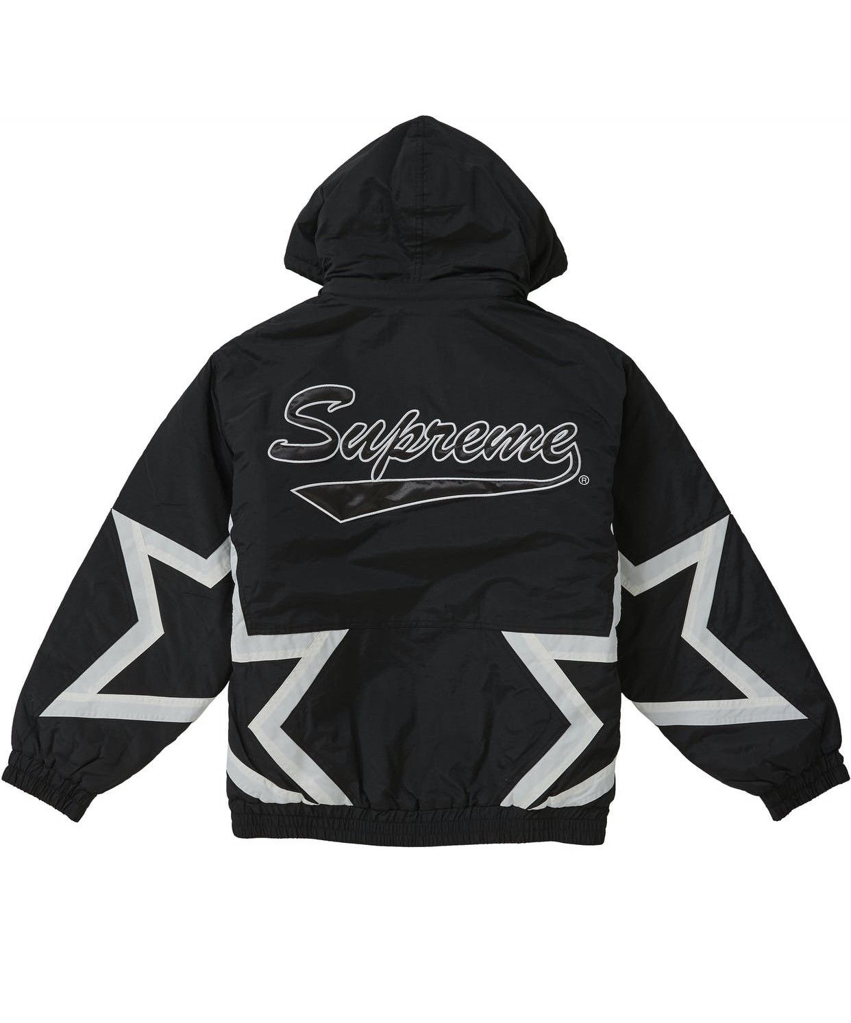 Supreme Supreme Stars Puffy Jacket Black | Grailed