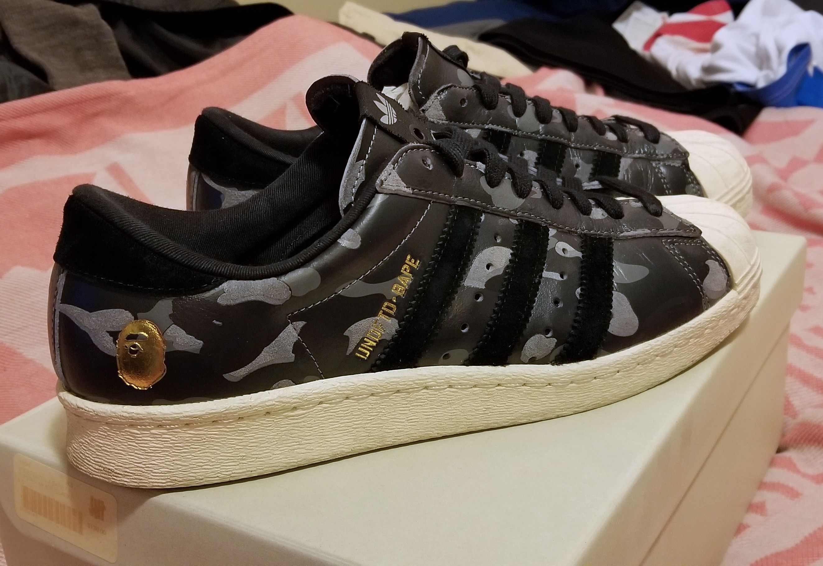 Adidas  Bape  Undefeated Adidas Superstar 80v Undefeated Bape | Grailed