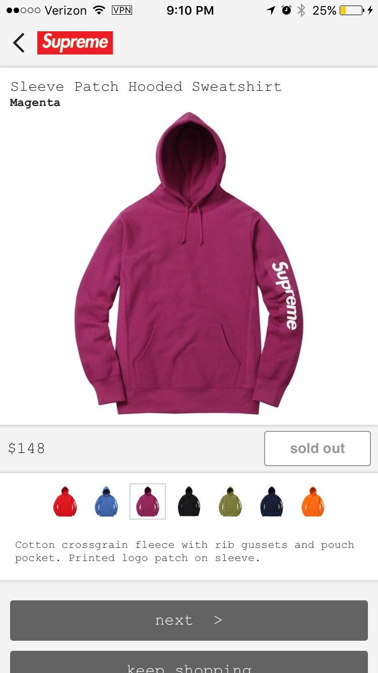 Supreme sleeve patch hooded sweatshirt online