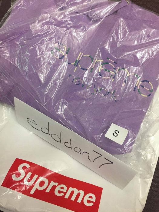 Supreme Supreme Multi Color Classic Logo Hoodie Dusty Lavender Violet Ss17 Grailed