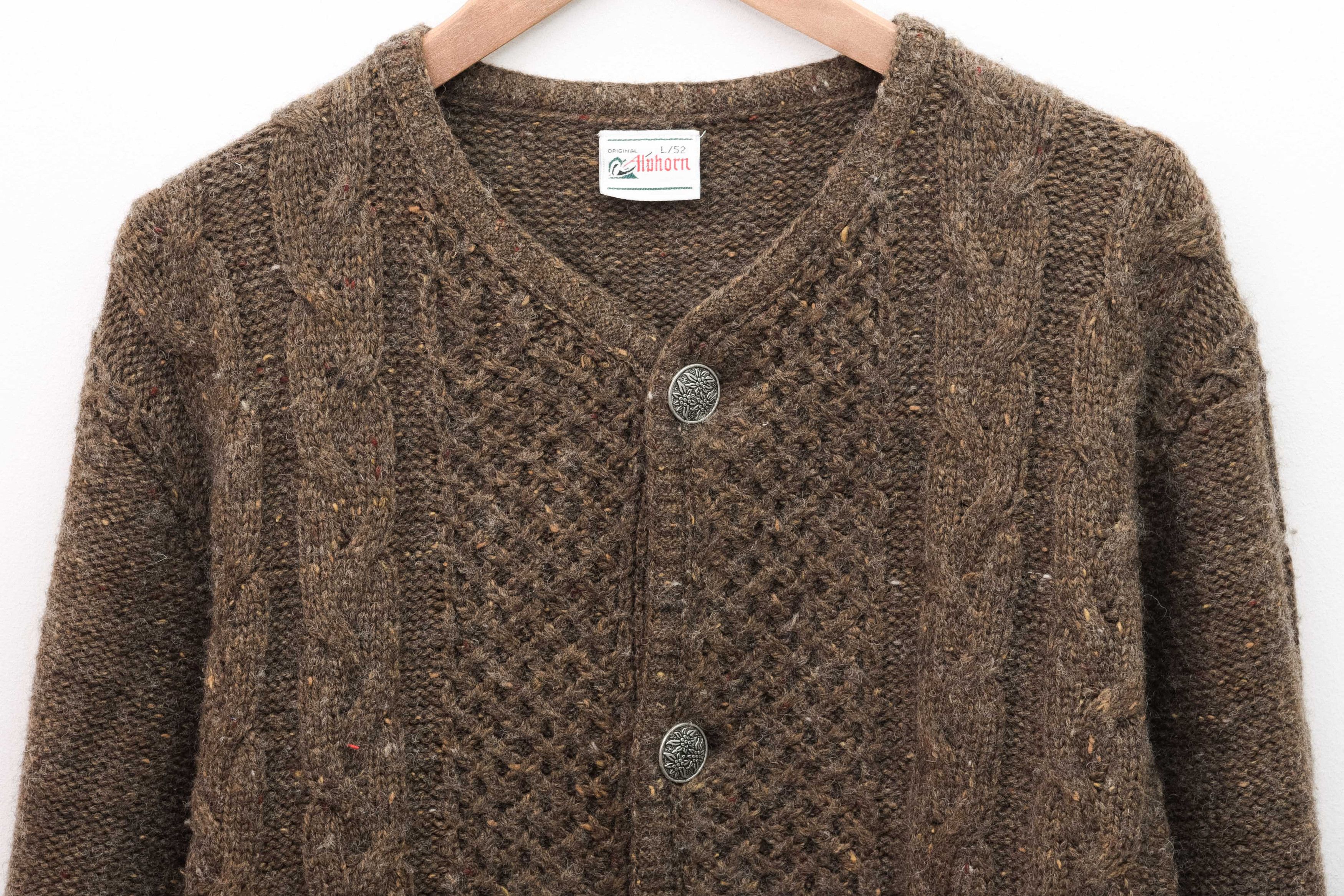 Other × Vintage ALUHORN Wool Cardigan Chunky Knitt Sweater Jumper Size US L / EU 52-54 / 3 - 2 Thumbnail