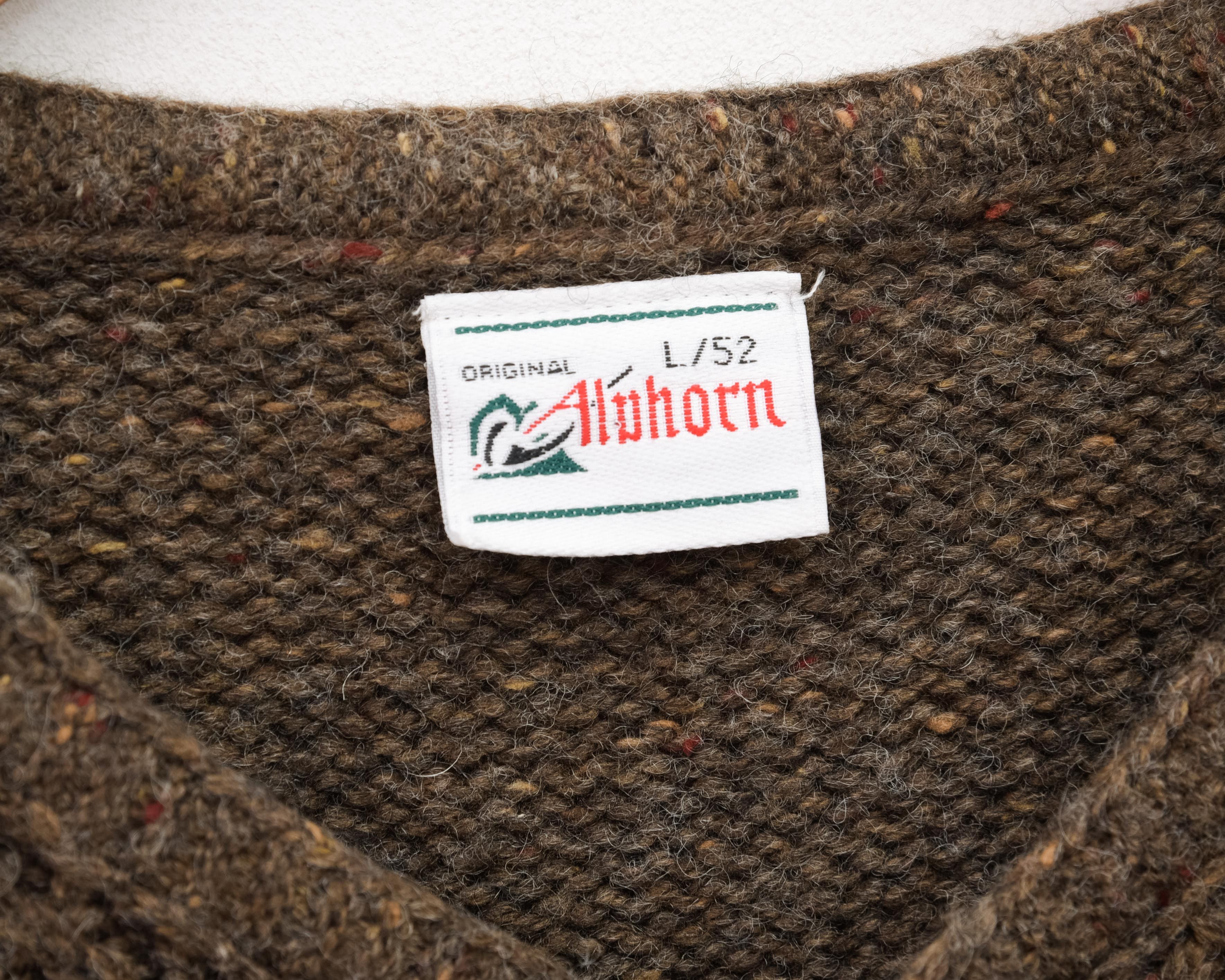 Other × Vintage ALUHORN Wool Cardigan Chunky Knitt Sweater Jumper Size US L / EU 52-54 / 3 - 4 Thumbnail