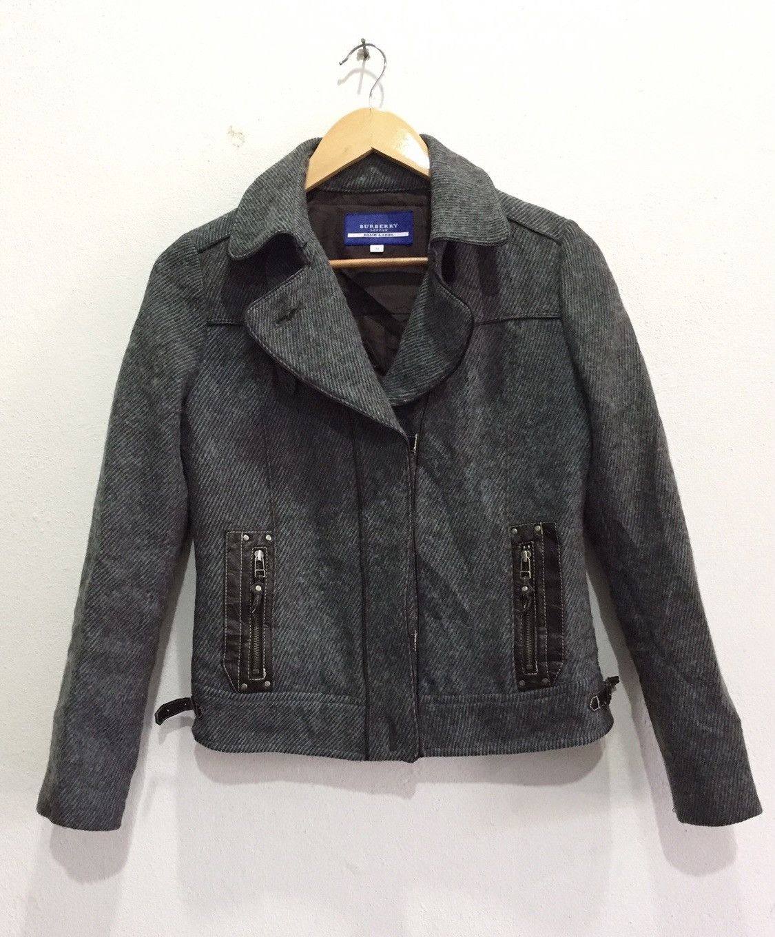 Burberry × Designer Burberry Blue Label Wool Coat Blazer Full Zipper Size S / US 4 / IT 40 - 1 Thumbnail
