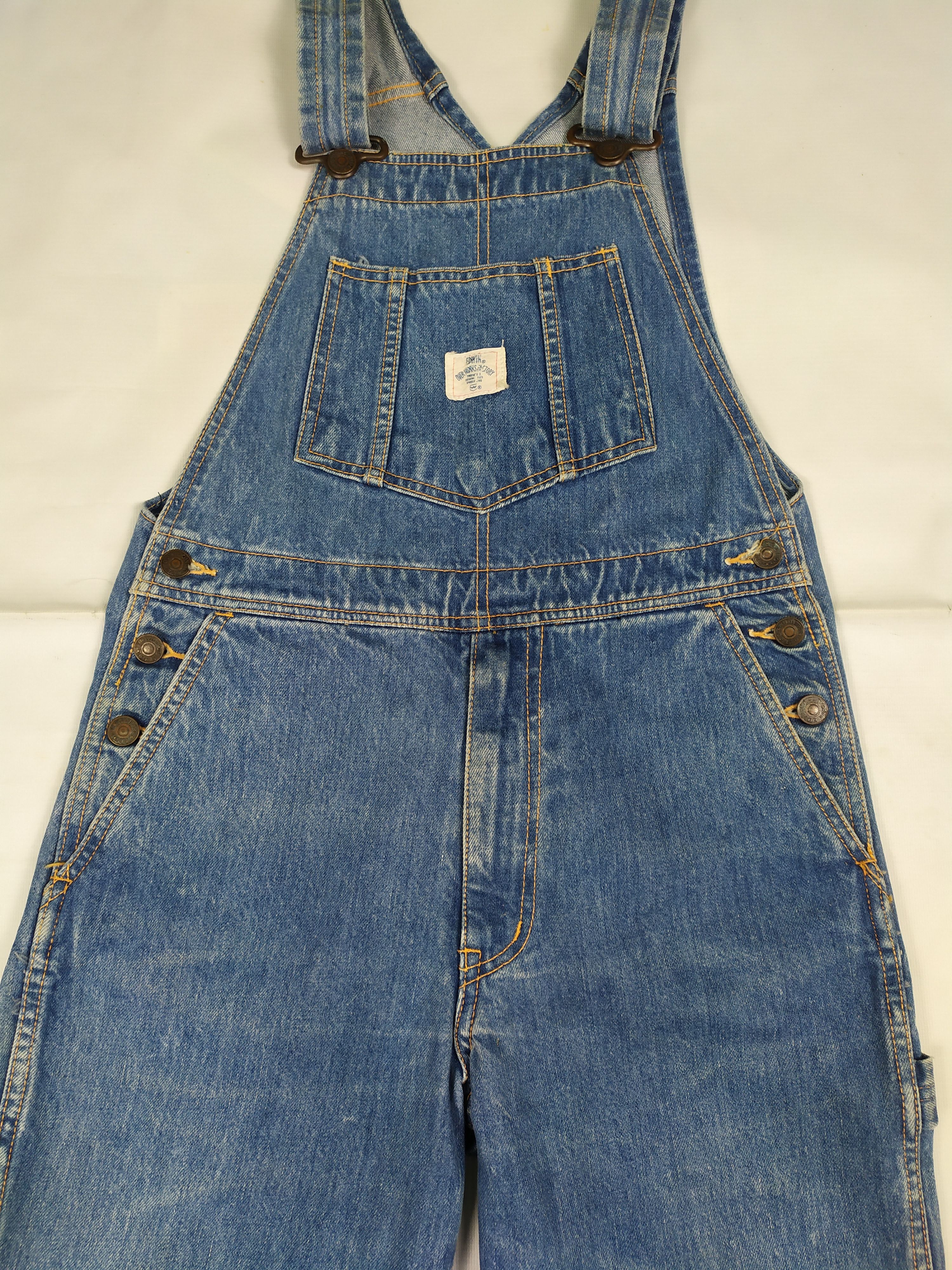 Edwin VINTAGE 90s Edwin Over Works Fastory Denim Overall Size US 32 / EU 48 - 2 Thumbnail