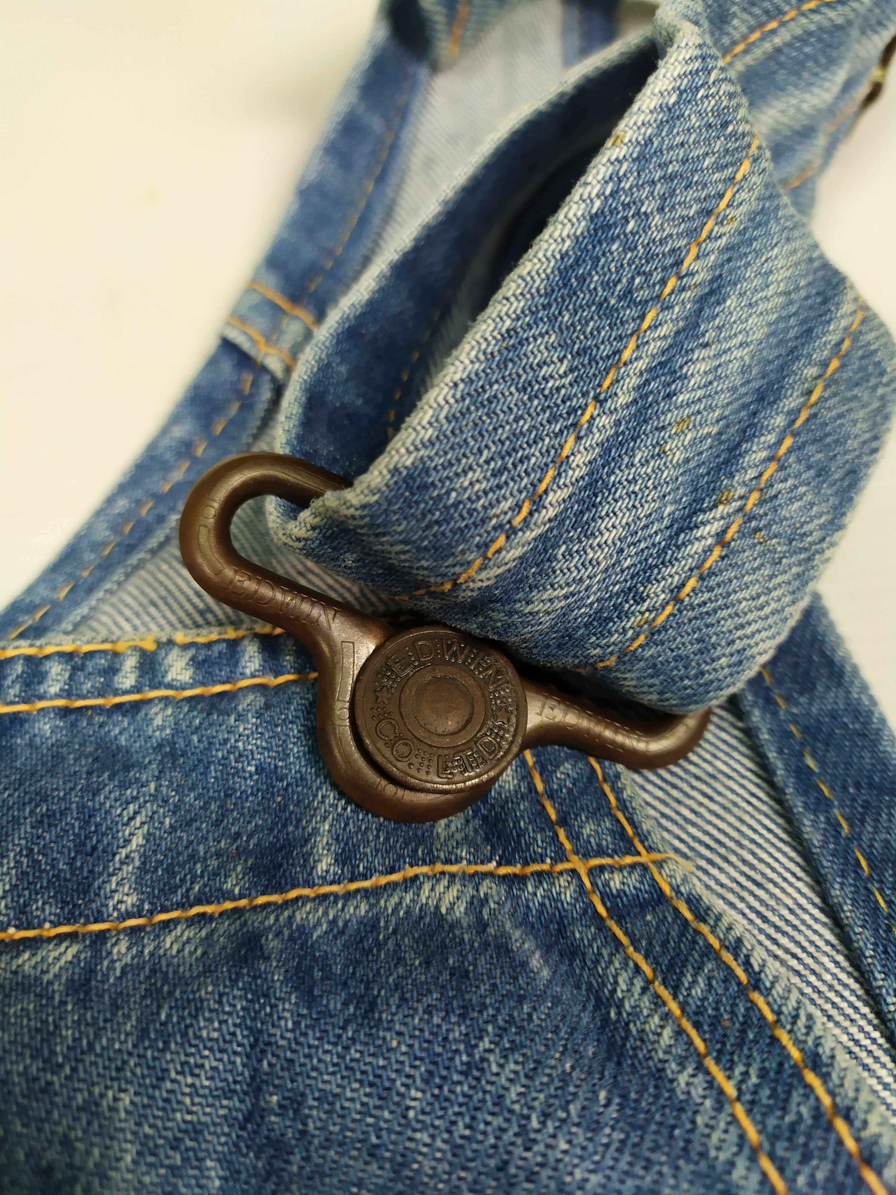 Edwin VINTAGE 90s Edwin Over Works Fastory Denim Overall Size US 32 / EU 48 - 8 Thumbnail