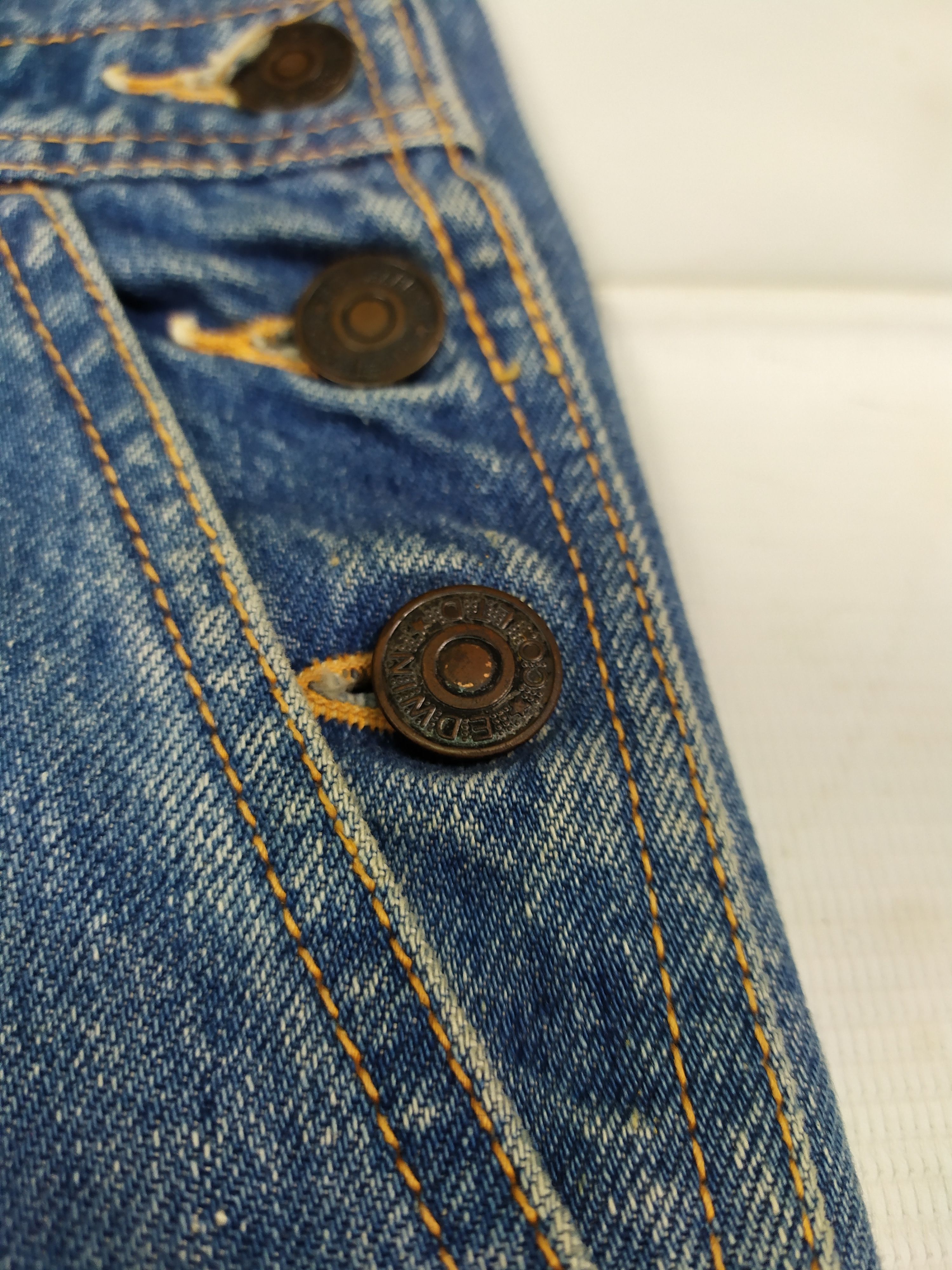 Edwin VINTAGE 90s Edwin Over Works Fastory Denim Overall Size US 32 / EU 48 - 5 Thumbnail