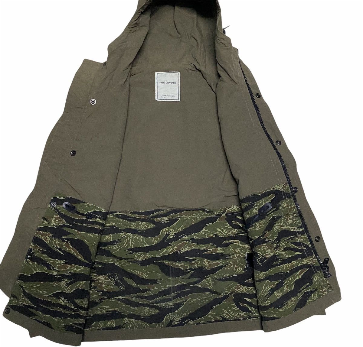 NANO universe Nano Universe Olive Green Army Hoodie Zipper Jacket Size US S / EU 44-46 / 1 - 8 Thumbnail
