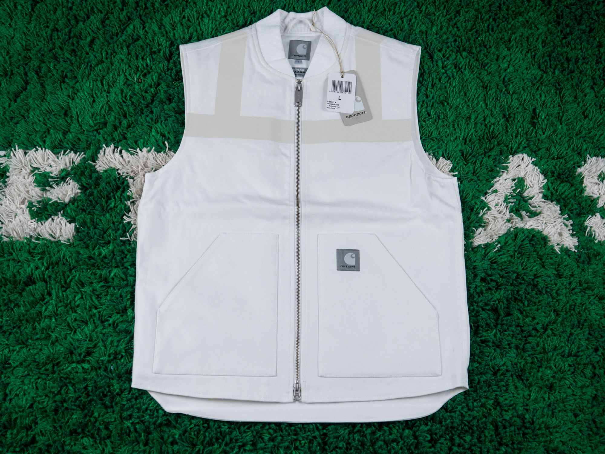 Carhartt × SLAM JAM SJ REFLECTIVE VEST Carhartt WIP X' Slam Jam SJ Reflective Vest White M | eBay UK