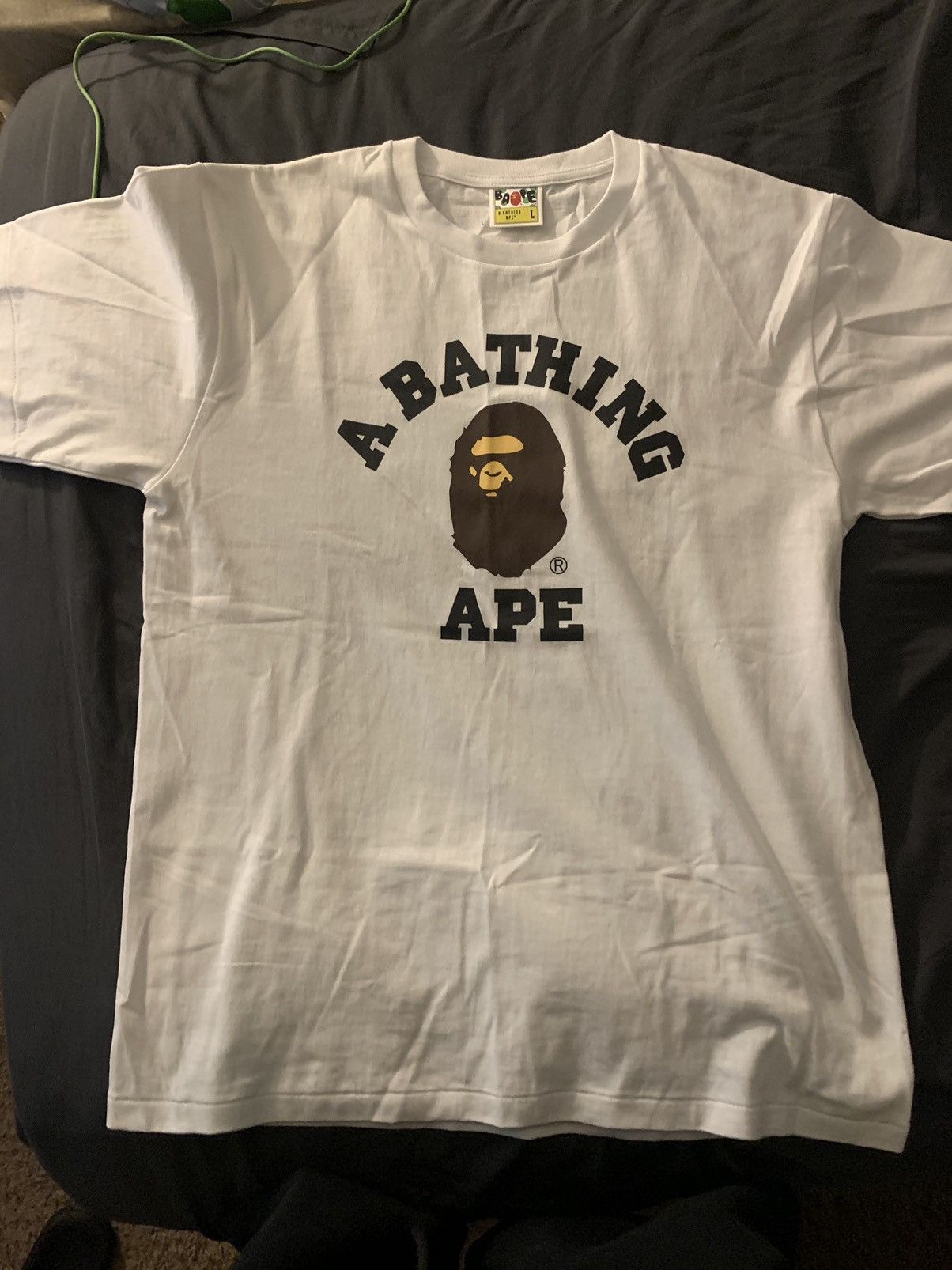 Bape CLASSIC Bape College Tee White Size US L / EU 52-54 / 3 - 1 Thumbnail