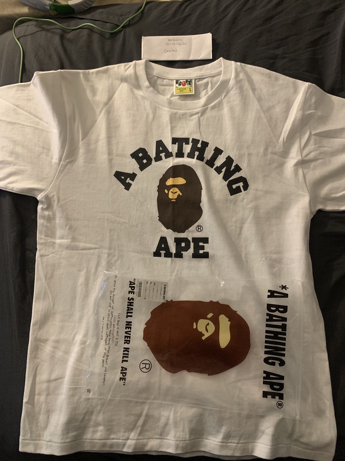 Bape CLASSIC Bape College Tee White Size US L / EU 52-54 / 3 - 2 Thumbnail