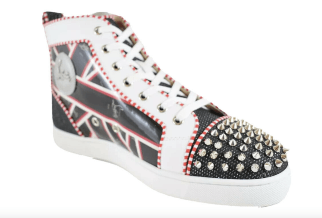Christian Louboutin Lou Spikes Orlato Flat Tissu Size:44