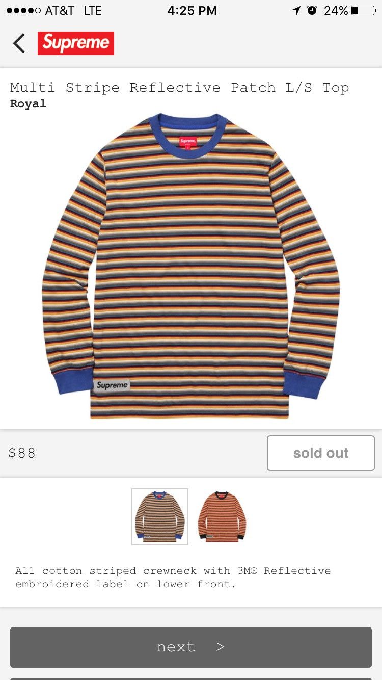 Supreme Multi Stripe Reflective Stripe Supreme Long Sleeve Grailed