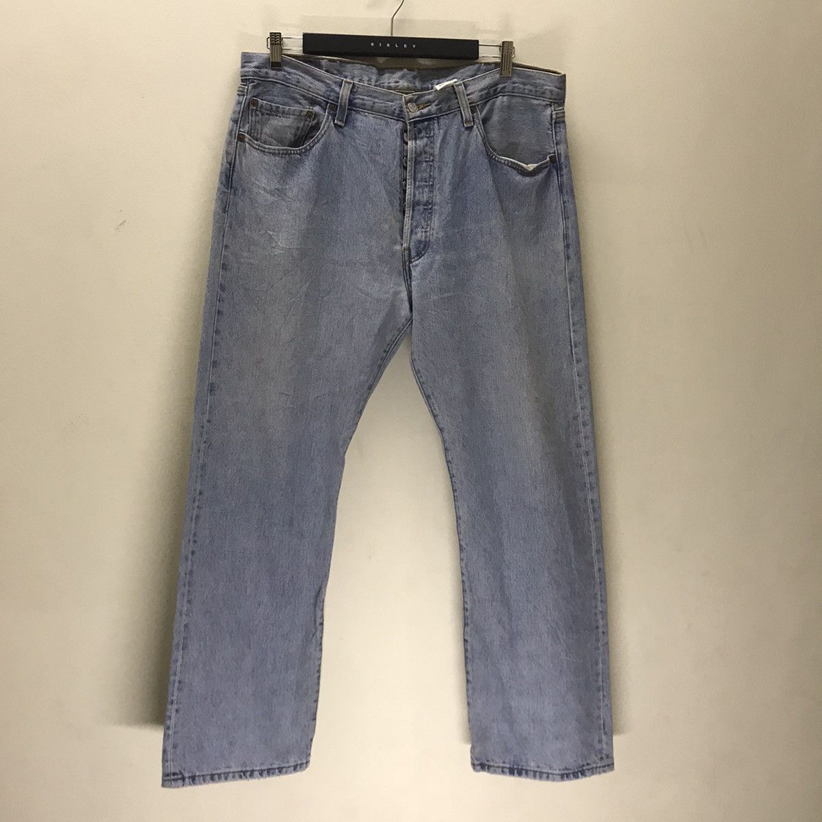 Levi's Vintage Levis 501 Distressed Denim jeans Lightwash Size US 38 / EU 54 - 22 Thumbnail