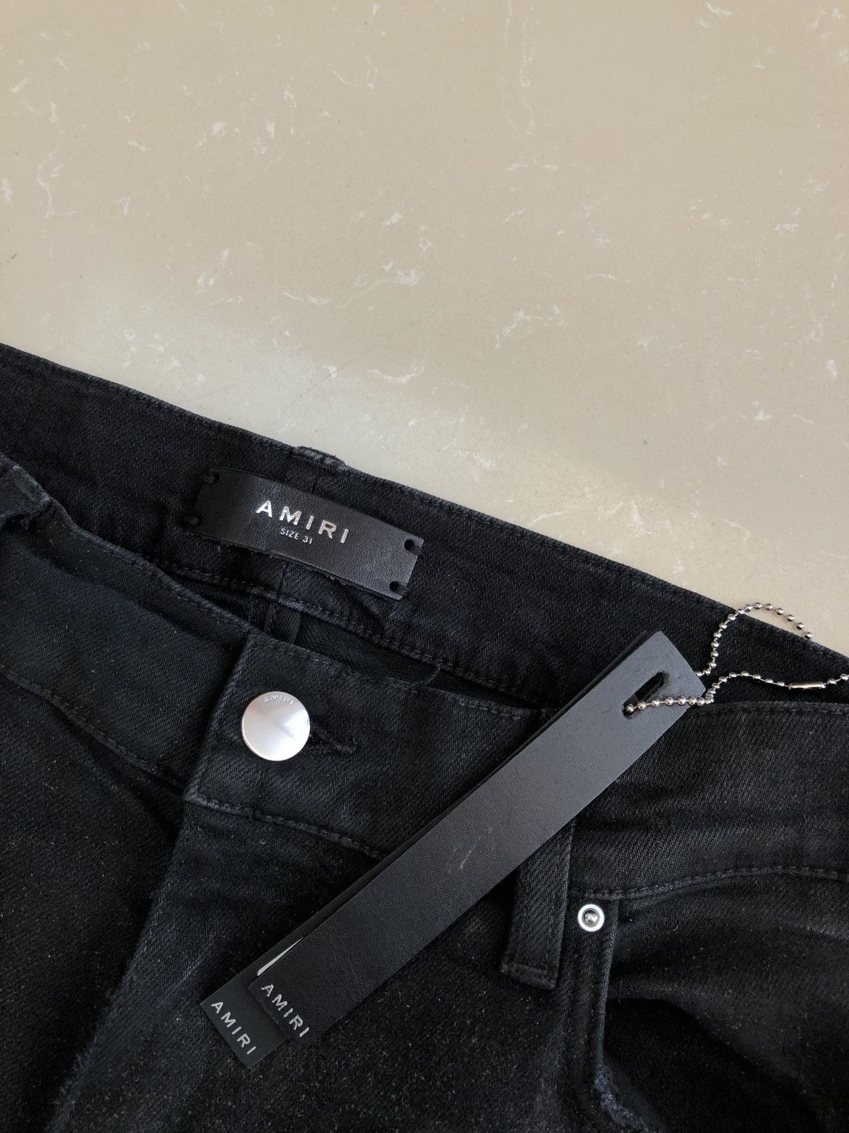 Amiri Amiri Black Grunge Patch Jeans Size 34 Size US 34 / EU 50 - 2 Thumbnail