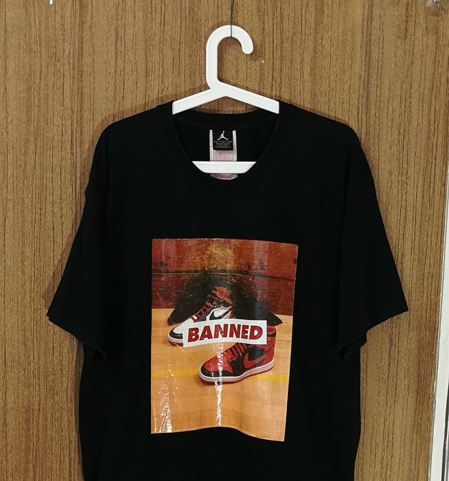 Jordan Brand Air Jordan Banned T-Shirt Printed Big Logo Black