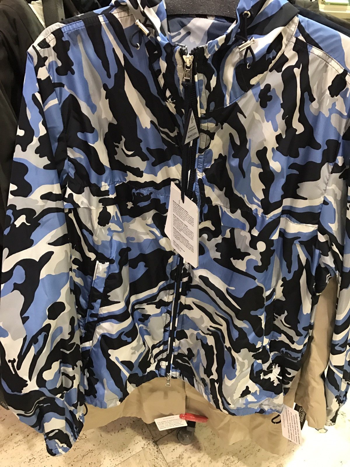 Moncler Blue Camo Rain Jacket Grailed