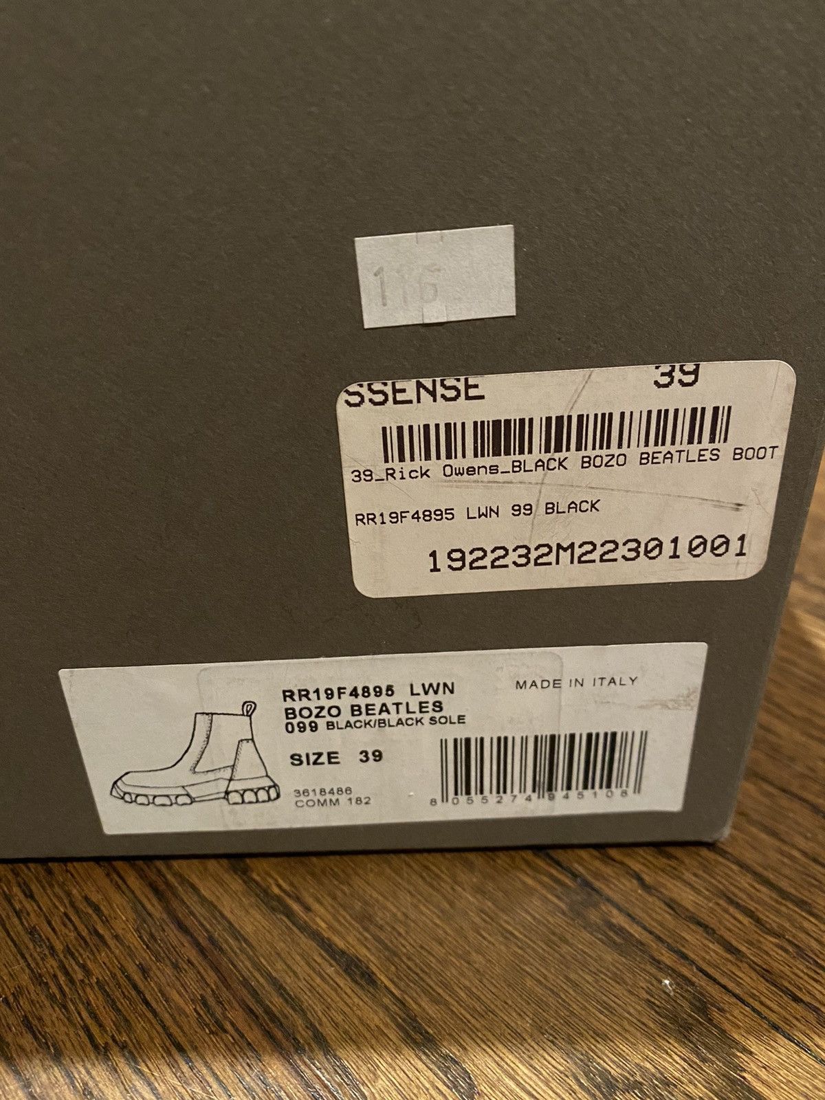 Rick Owens LARRY BOZO BEETLE TRACTOR FINAL DROP Size US 6.5 / EU 39-40 - 5 Thumbnail