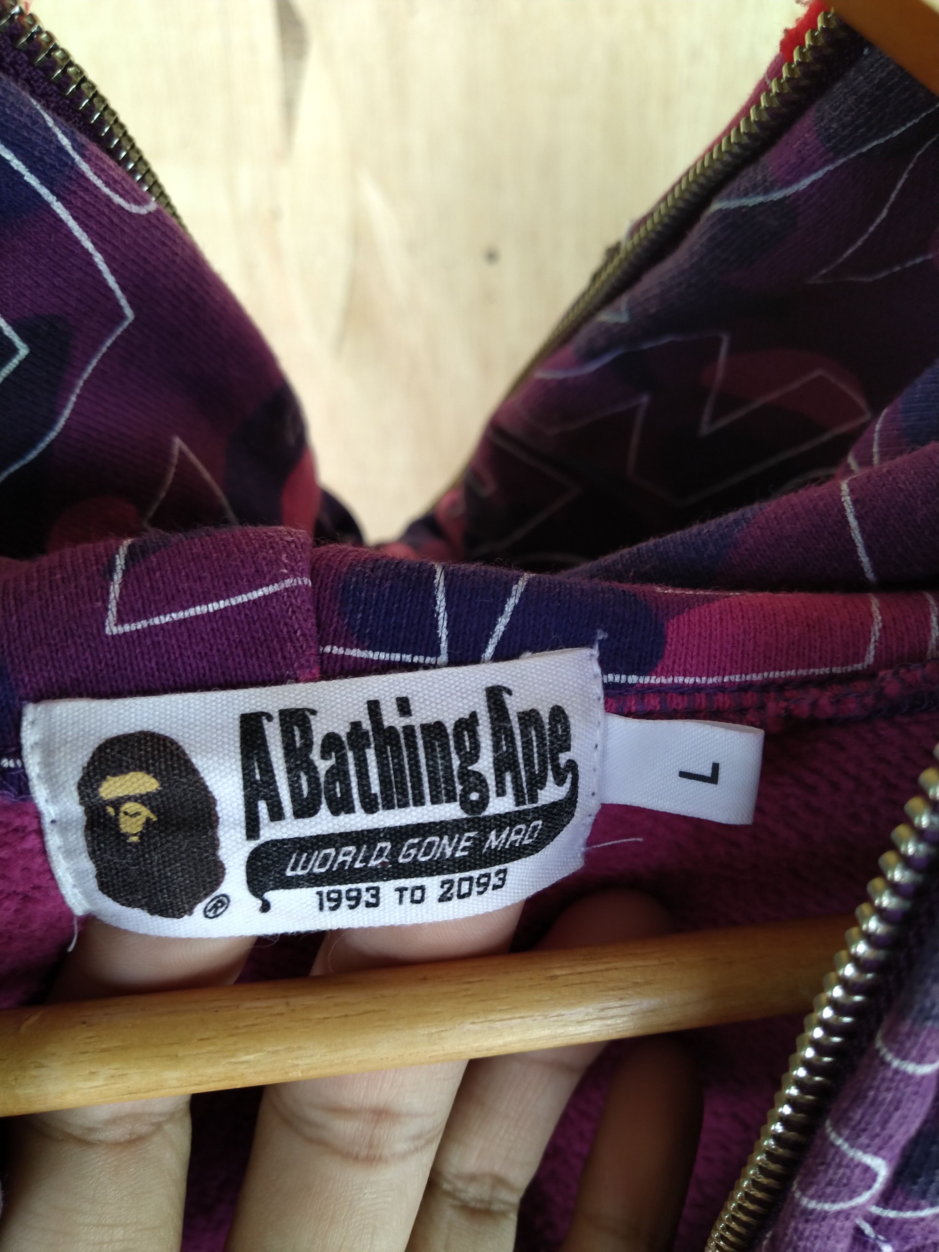 Bape Shark Hoodie Bape Purple Camo Size US L / EU 52-54 / 3 - 15 Thumbnail