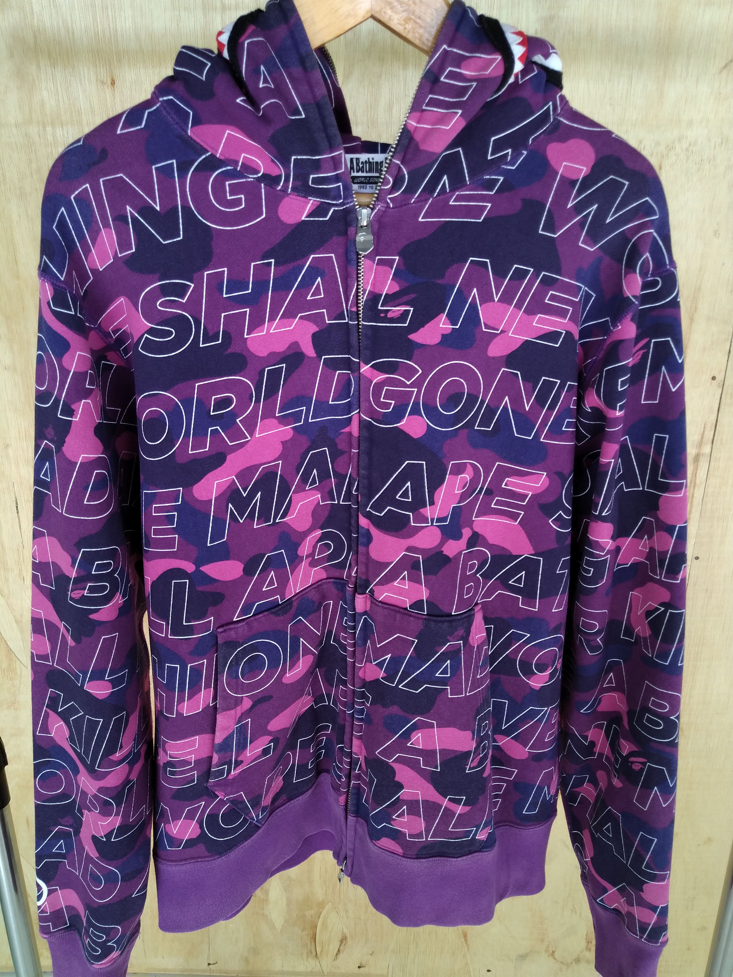 Bape Shark Hoodie Bape Purple Camo Size US L / EU 52-54 / 3 - 7 Thumbnail