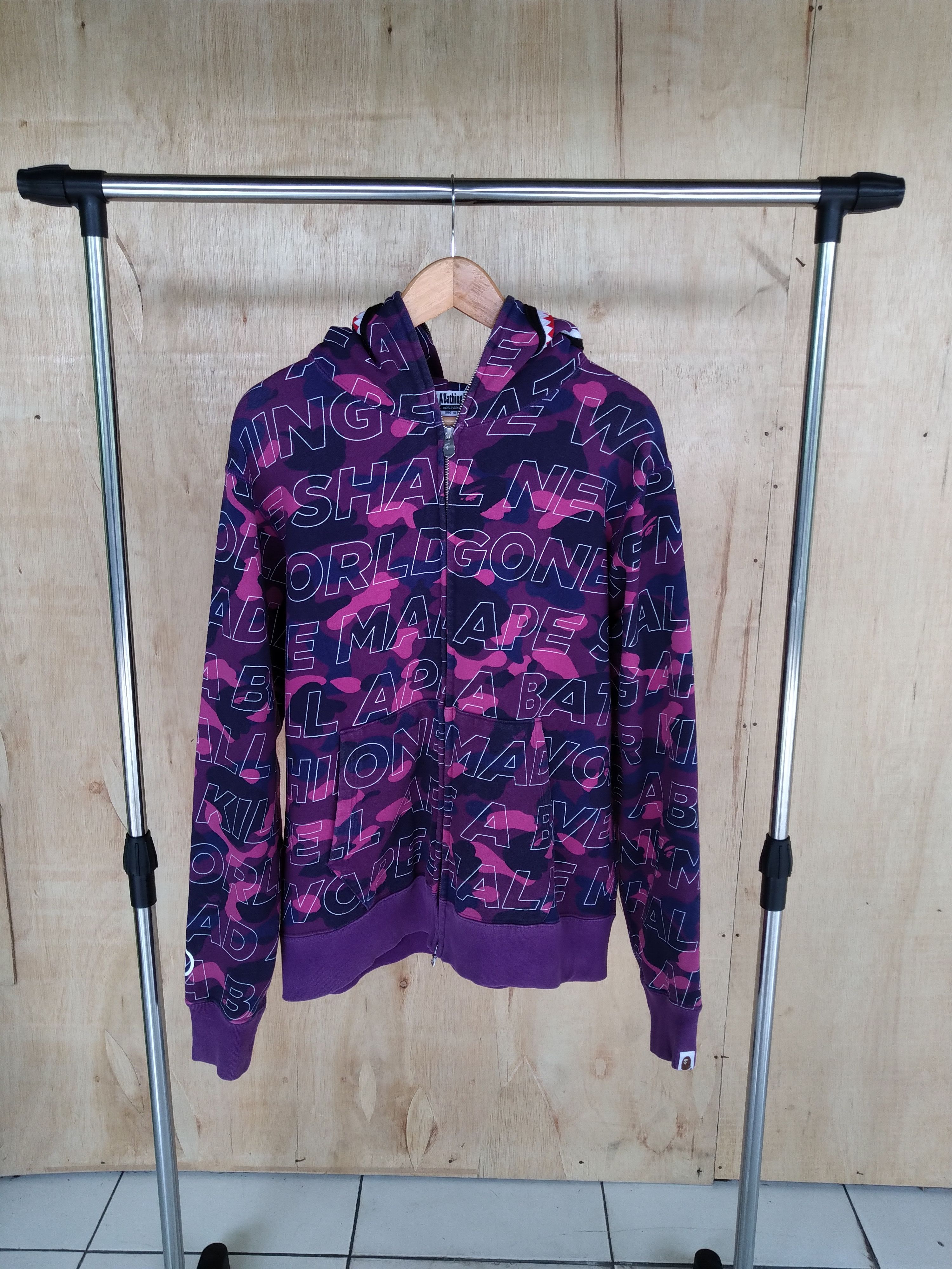 Bape Shark Hoodie Bape Purple Camo Size US L / EU 52-54 / 3 - 6 Thumbnail