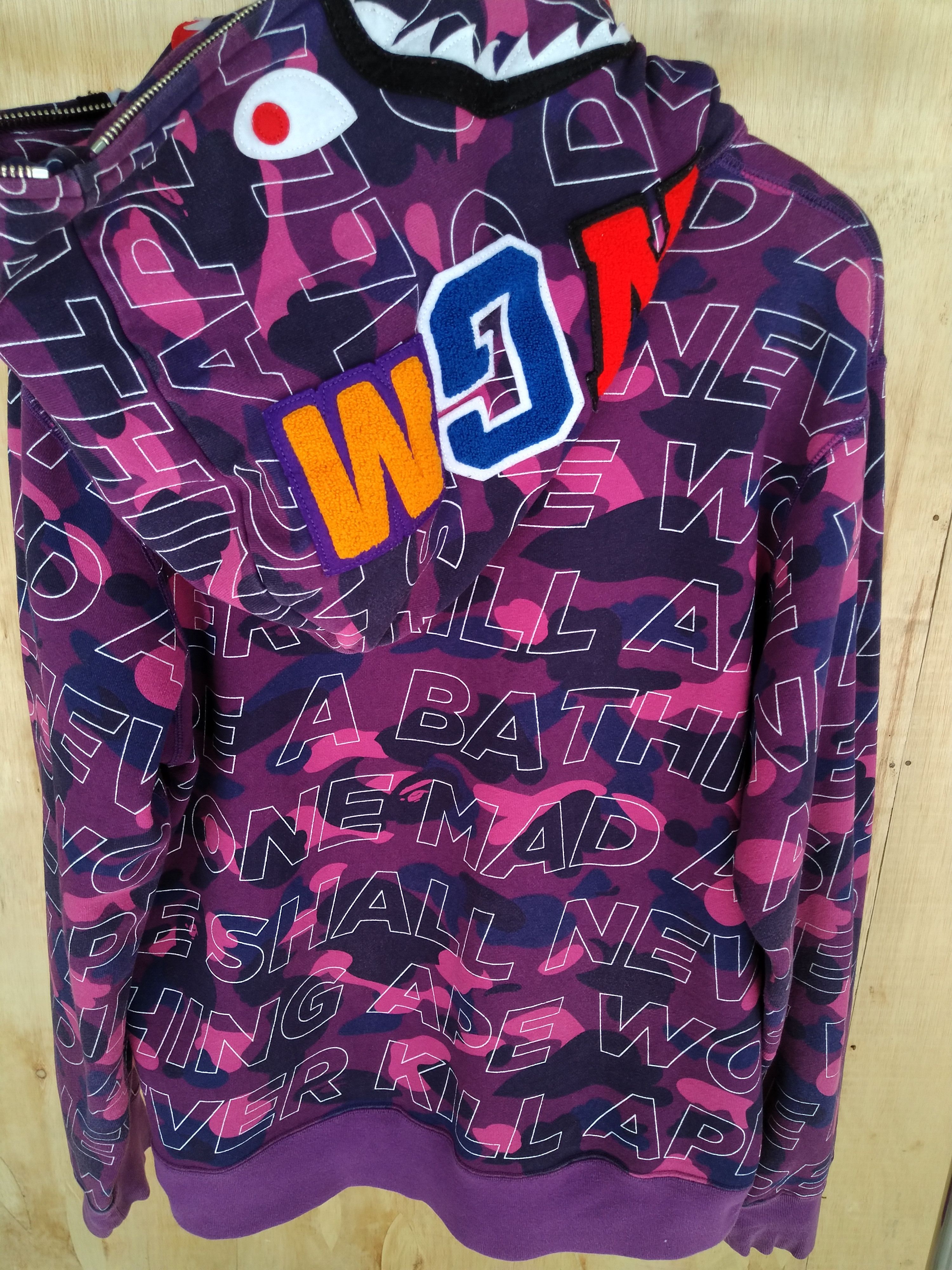 Bape Shark Hoodie Bape Purple Camo Size US L / EU 52-54 / 3 - 2 Thumbnail