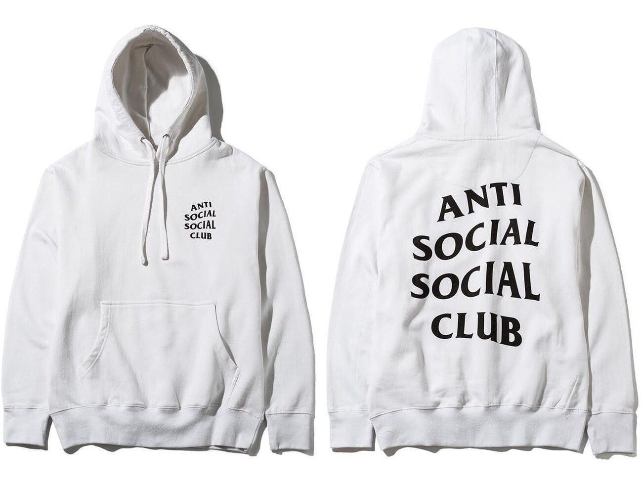Anti Social Social Club DS ASSC Black Logo Classic Masochism White Hoodie  in hand | Grailed