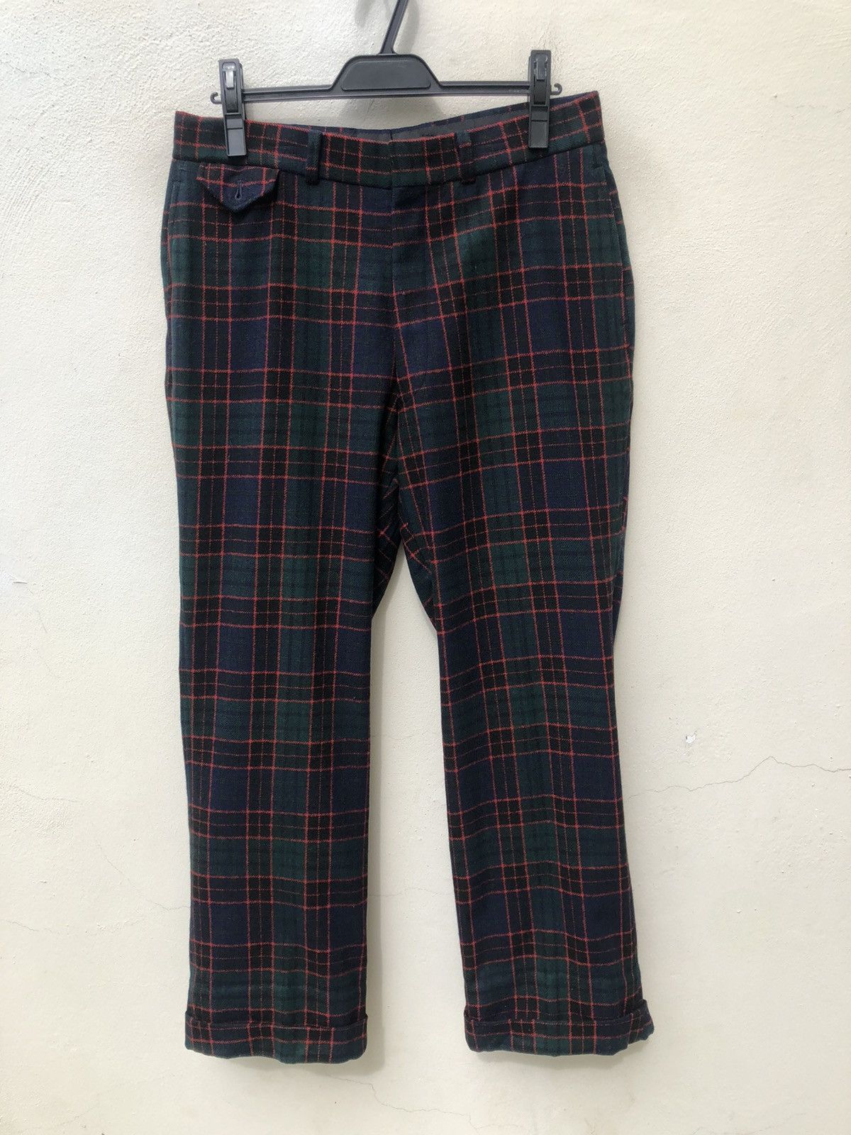 Japanese Brand Vintage 80s VOX Japan Tartan Wool Trouser Checks Pant Size US 31 - 6 Thumbnail