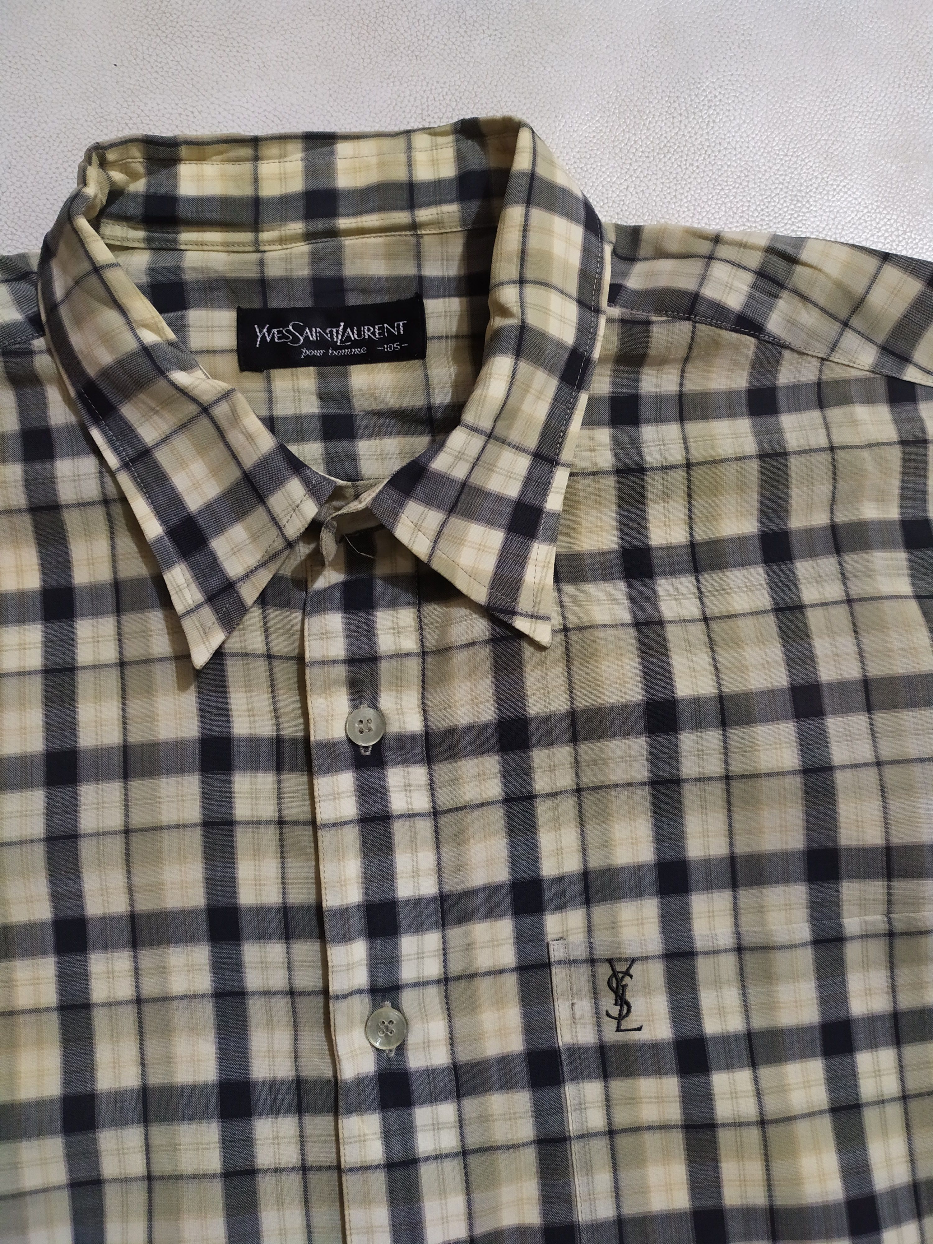 Vintage × Yves Saint Laurent Vintage YSL Check Shirt Size US L / EU 52-54 / 3 - 2 Thumbnail