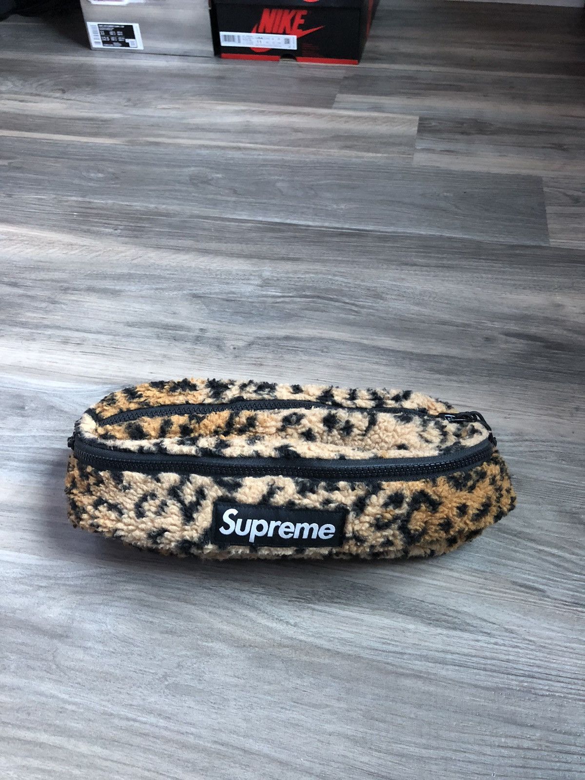 Supreme Leopard Fleece Waist Bag Yellow - FW17 - Bags Luggage