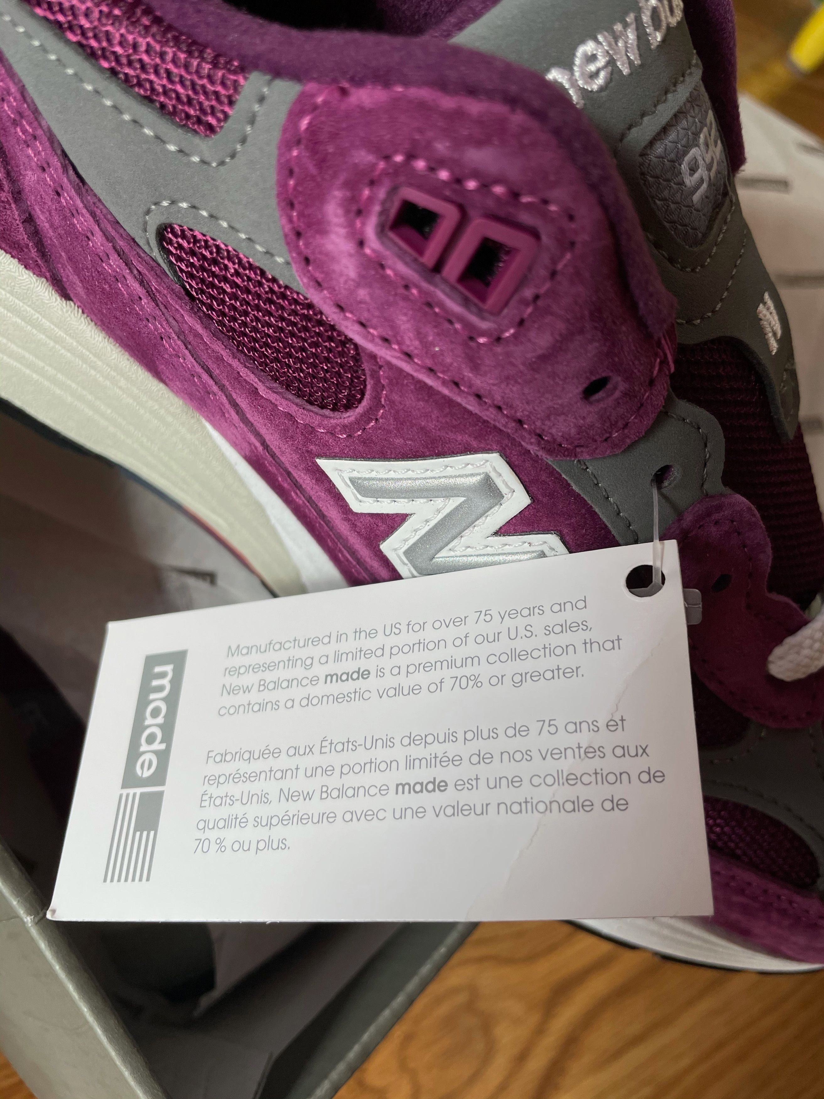 New Balance 992 BA XLD Purple Grey Made in USA Size US 8 / EU 41 - 22 Thumbnail