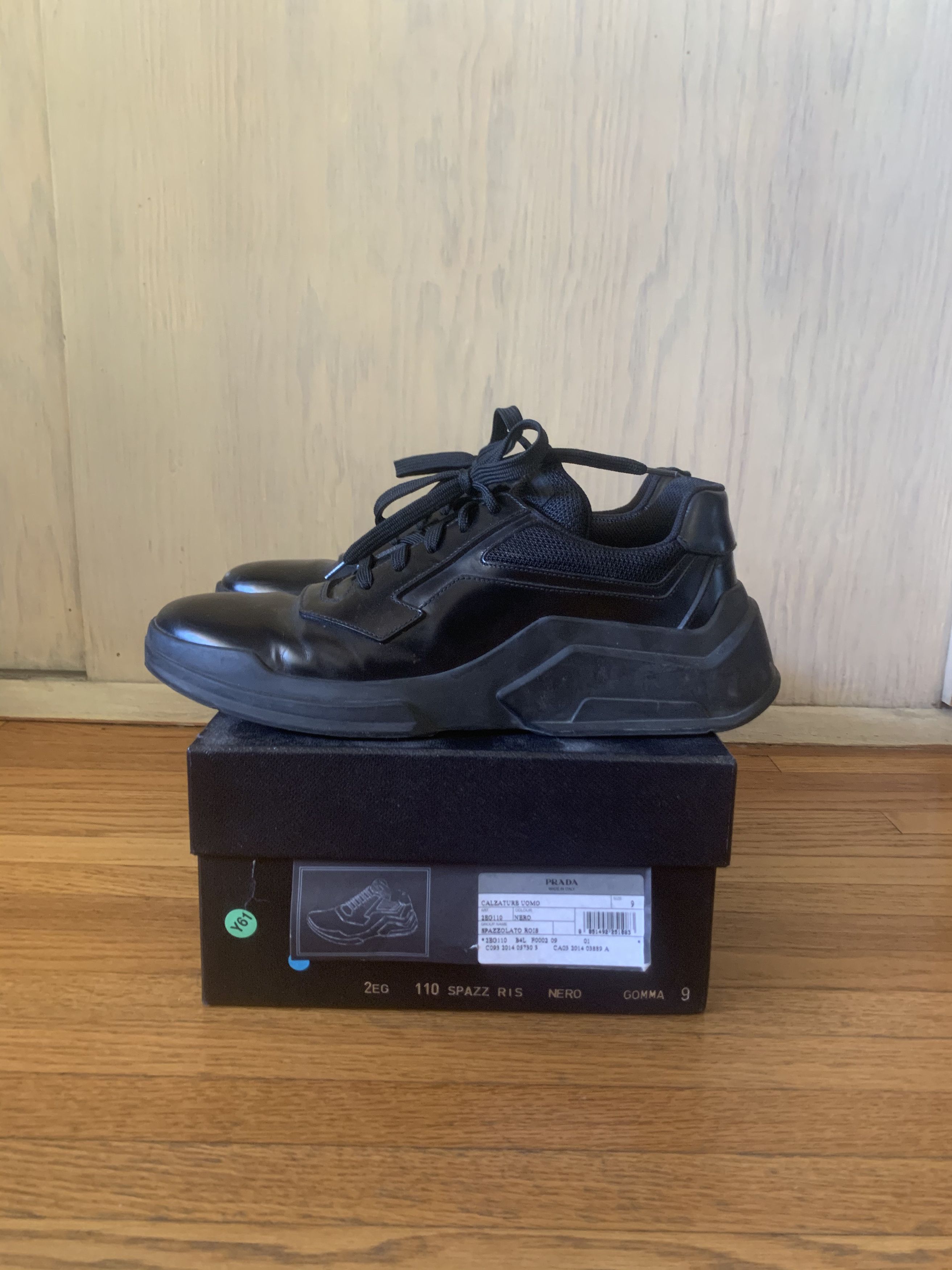 PRADA CALZATURE UOMO SPAZZOLATO ROIS NERO 10. Prada Spazzolato Rois Sfumato Monolith 55mm Derby Loafers  main image 4