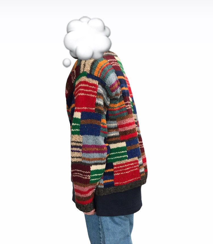 Vtg 90s J Crew Color Block 100% Wool Sweater Crew Neck