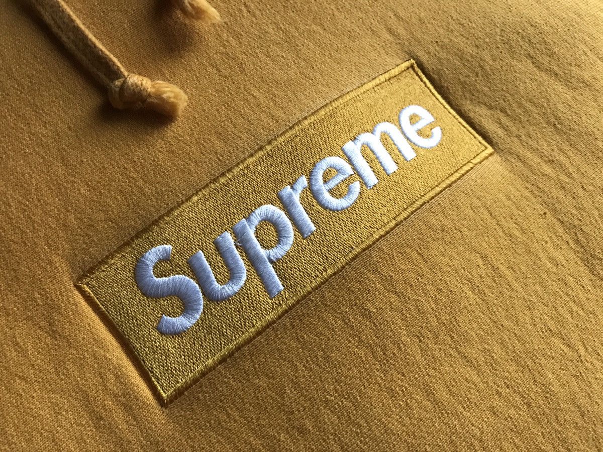 Supreme Box Logo Hooded Sweatshirt (FW21) Light Mustard - CROPZ