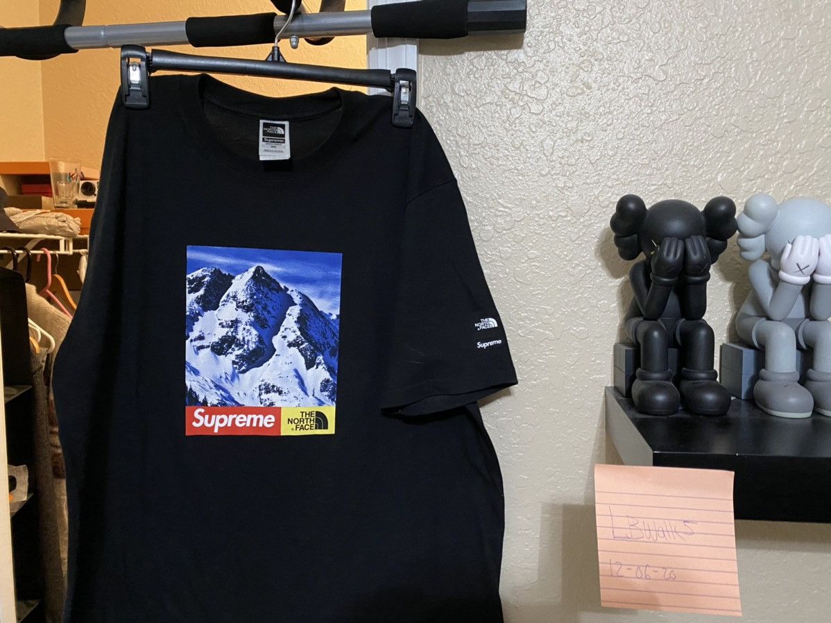 Supreme x The North outlets Face Mountains Tee Black M