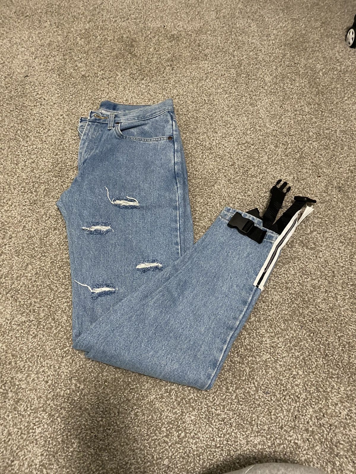 Other Santana Labs Custom Made Distressed Denim Jeans Size 31 Size US 31 - 2 Thumbnail