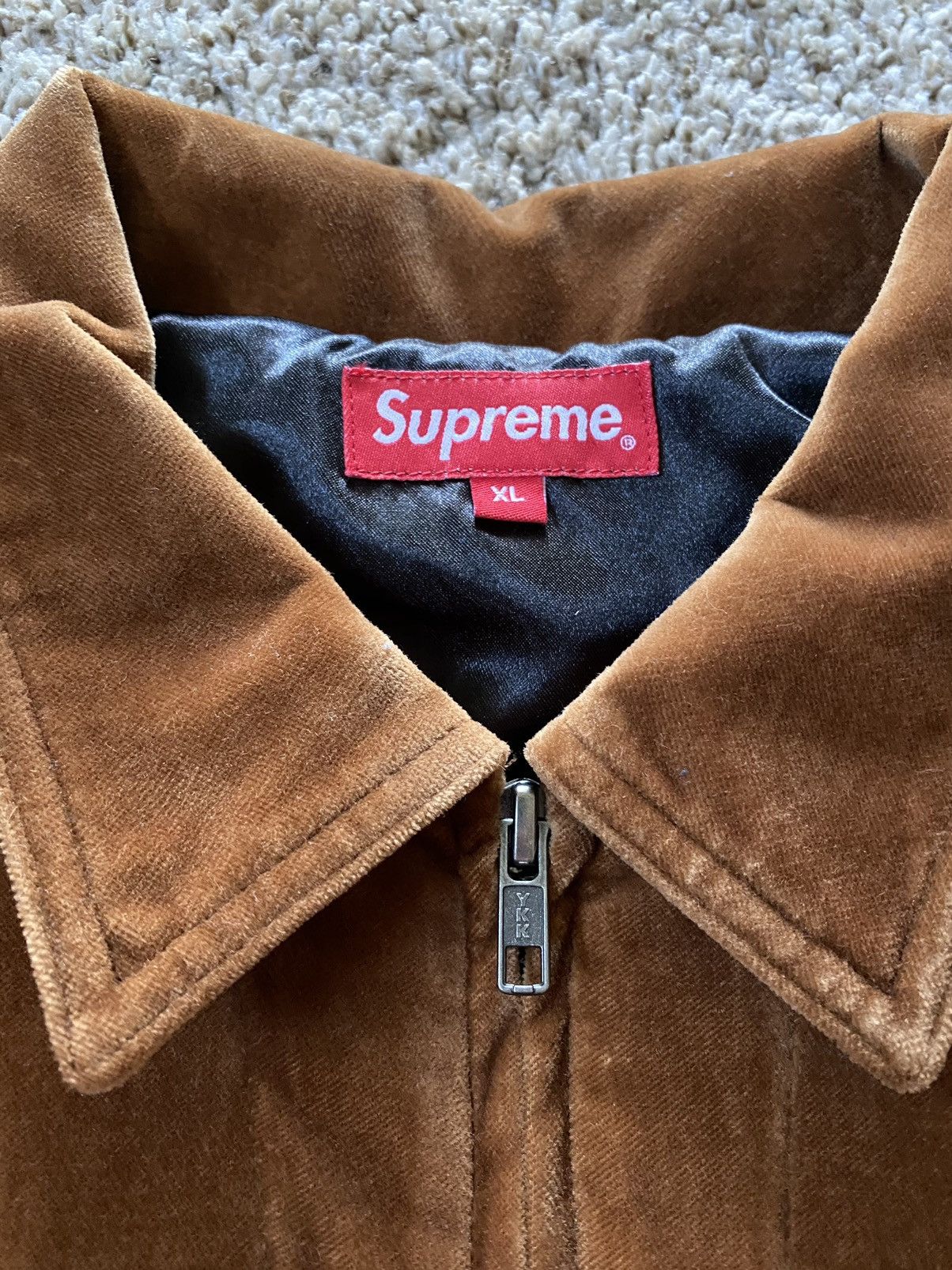 Supreme Supreme velvet work jacket fw20 brown | Grailed