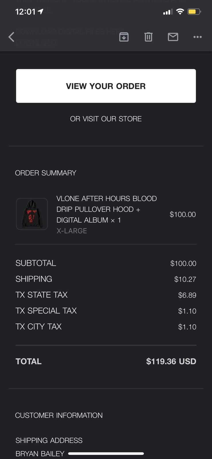Vlone After Hours Blood Drip Hoodie Size US XL / EU 56 / 4 - 5 Thumbnail