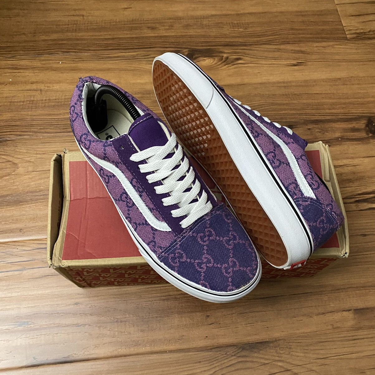 Custom purple vans hotsell